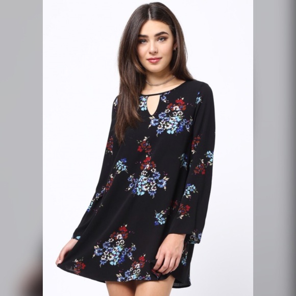 🛍LAST! Floral Back Detail Fully Lined Tunic Dress - Picture 8 of 8